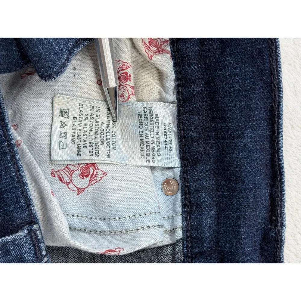 True Religion Rocco Flap Jeans Mens 33 Blue Good Relaxed Skinny N7Y4B52W01696